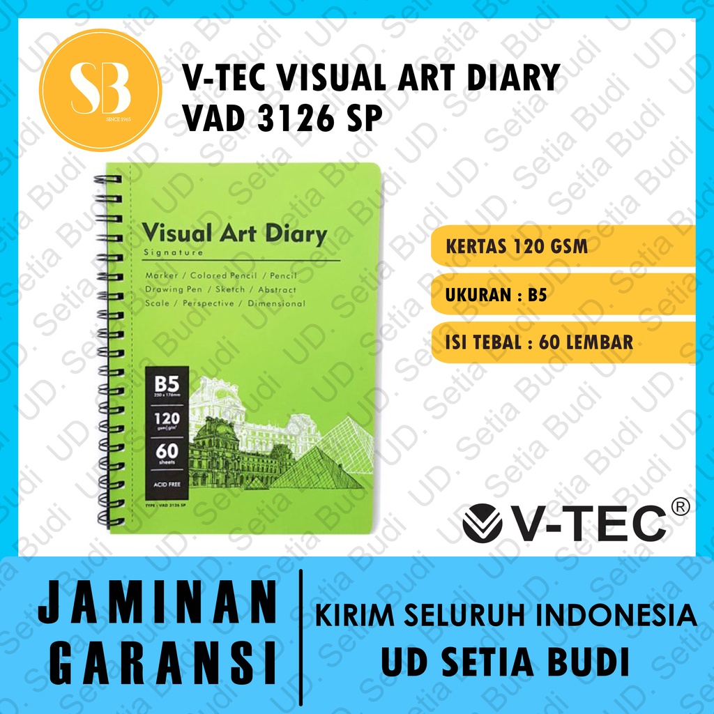 V-Tec Visual Art Diary Spiral Sketchbook B5 120GSM VAD 3126 SP