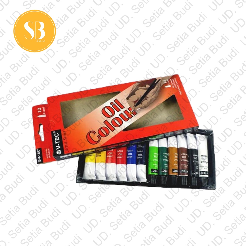 Cat Minyak Vtec Oil Colour Set 12 Warna 12ML VT-1386/O