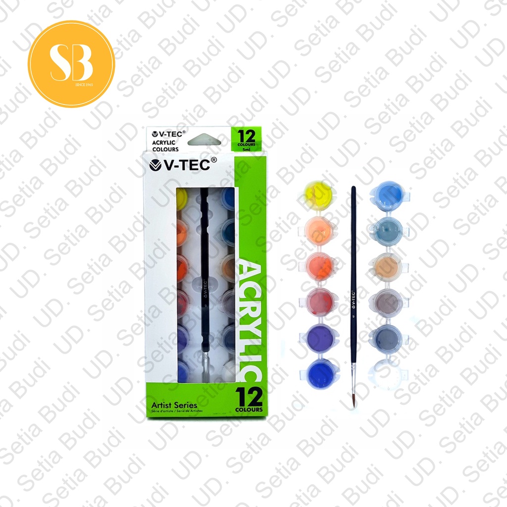 Cat Akrilik Vtec Acrylic Colours Set 12 Warna 5ML VT-512 TB