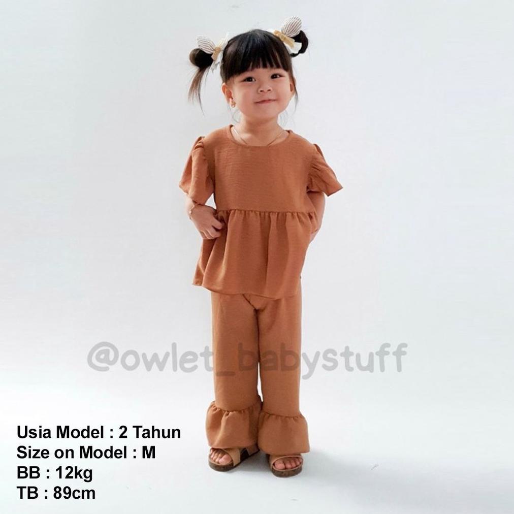 Owlet - setelan anak perempuan / baju anak perempuan / setelan anak polos