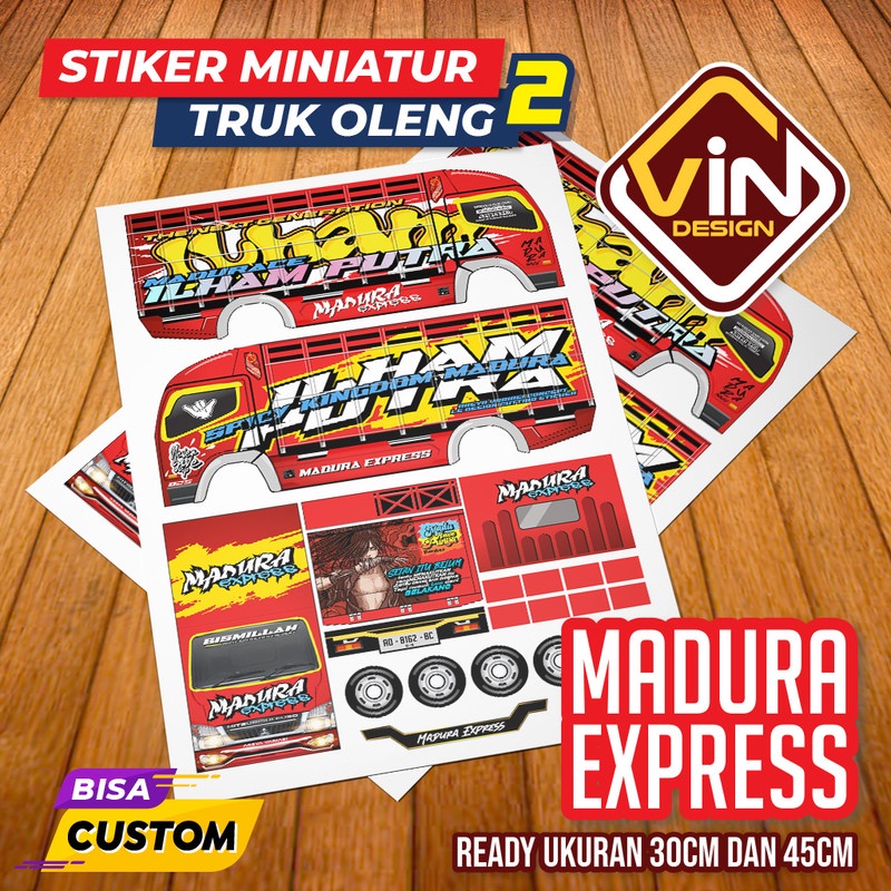 STIKER MINIATUR TRUK / MADURA EXPRESS / POLA STICKER MINIATUR TRUCK OLENG