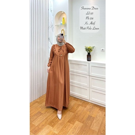 Dress katun linen ashila amelia shavana marwah Hana gamis polos wanita model terbaru