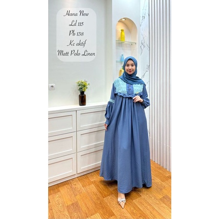 Dress katun linen ashila amelia shavana marwah Hana gamis polos wanita model terbaru