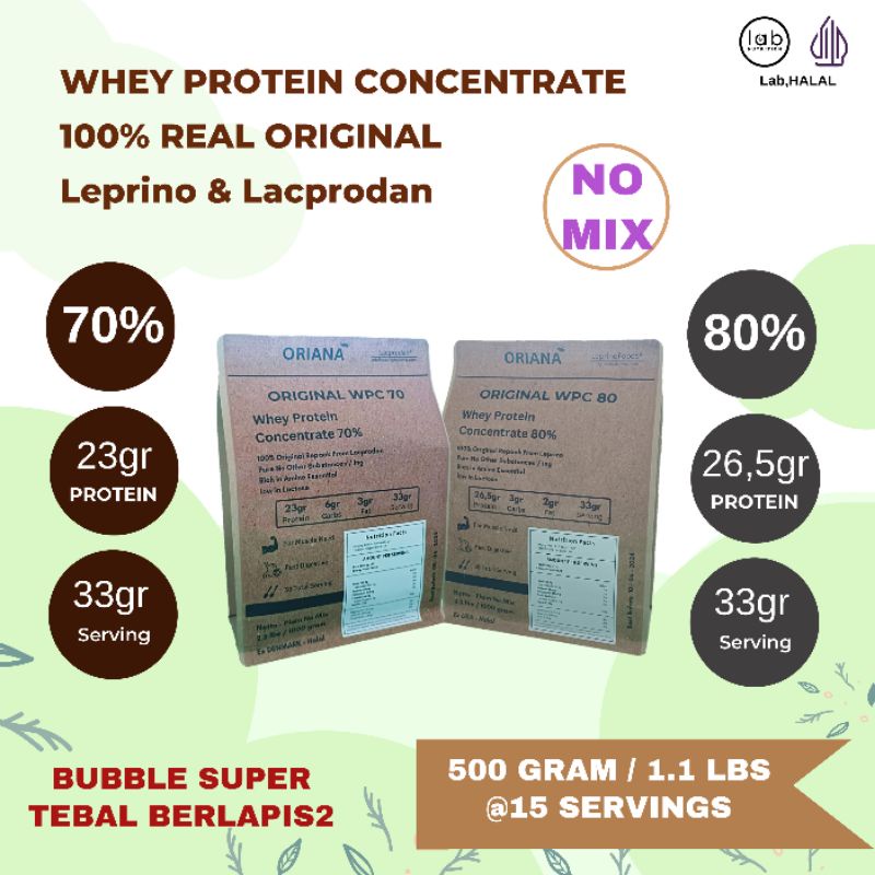 Oriana Pure Whey Protein Konsentrat wpc 500 gram 1.1 lbs - Original 100%