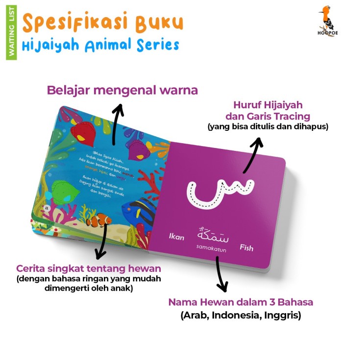 Flash Sale Hijaiyah Animal Series Has Hoopoe Boardbook Buku Bacaan Anak Islami Termurah