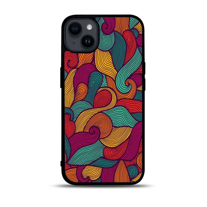 Casing Case iPhone 14 13 12 11 Pro Max Mini Swirly abstract DF343