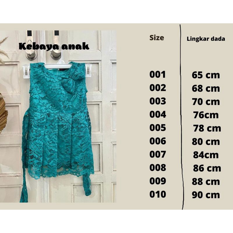 KEBAYA BROKAT ANAK PEREMPUAN/DRESS  BROKAT ANAK PEREMPUAN/KEBAYA BROKAT ANAK CANTIK/KEBAYA BROKAT PITA ANAK