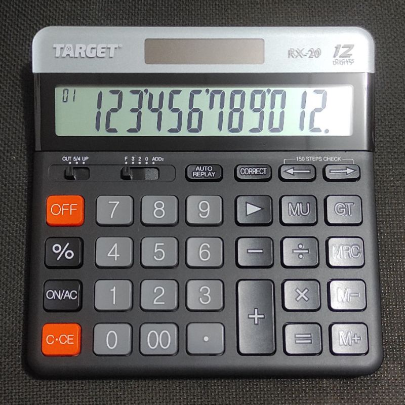 

Kalkulator Meja 12 Digit Target RX 20 Hitam ORI Mirip Casio DH 20