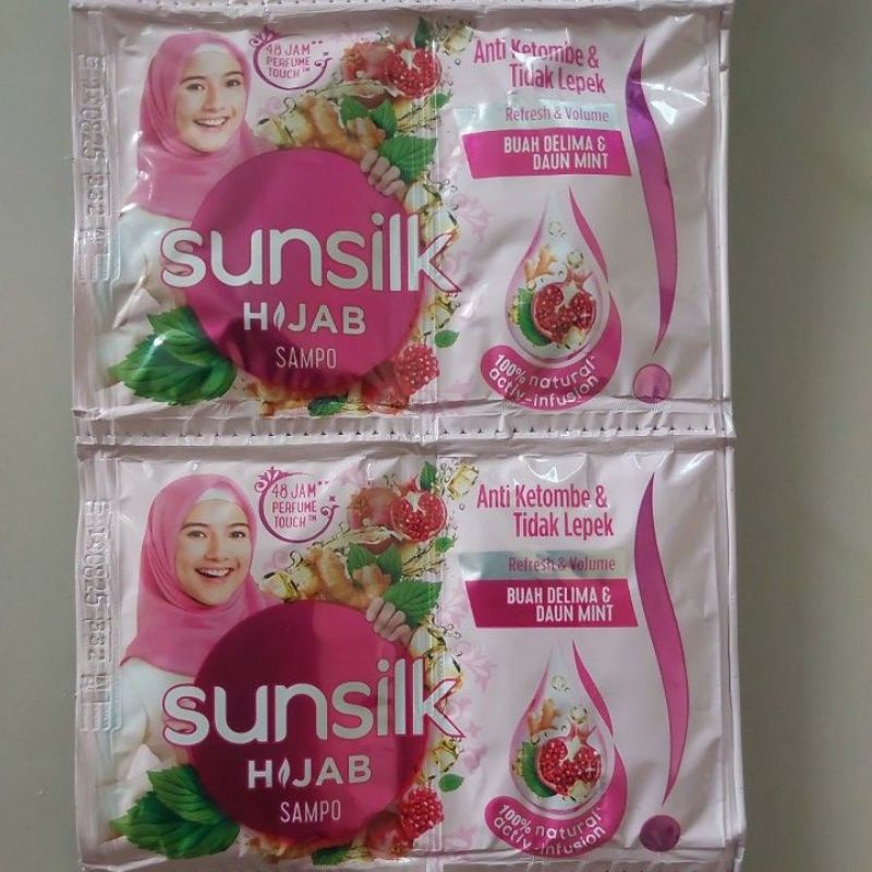Sunsilk sachet hijab anti ketombe dan tdk lepek buah delima mint
