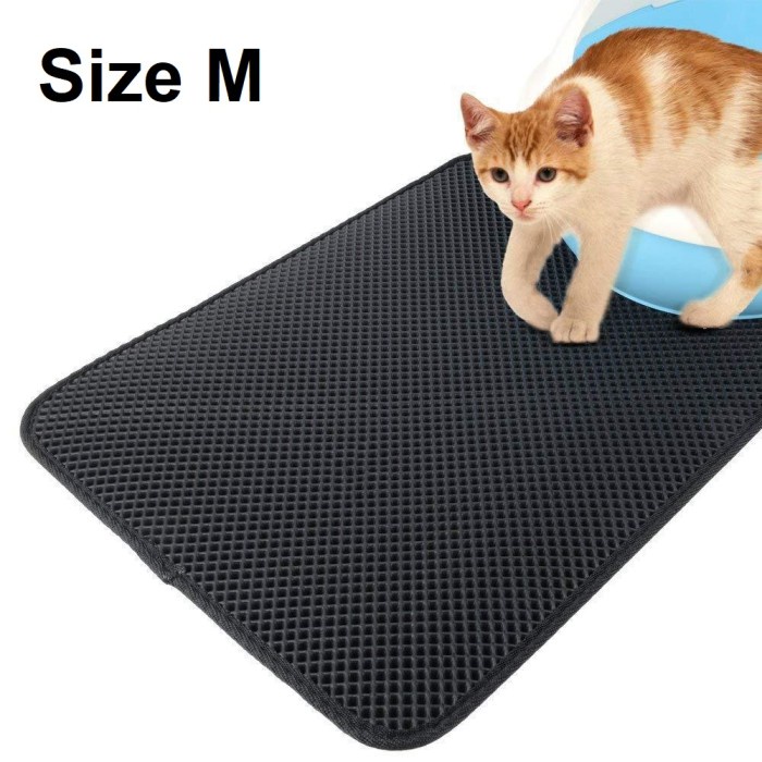 Keset Kaki Dual Layer Cat Litter Mat Pasir Kucing Waterproof Foldable EVA M Z1C7 Dapur Waterproof Ha