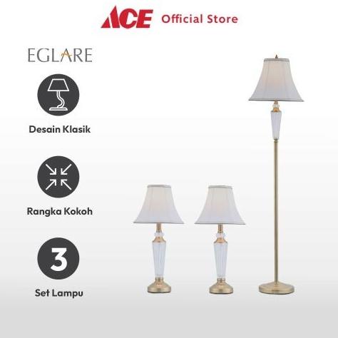 Ace - Eglare Set Harper Brass Lampu Meja & Lampu Lantai