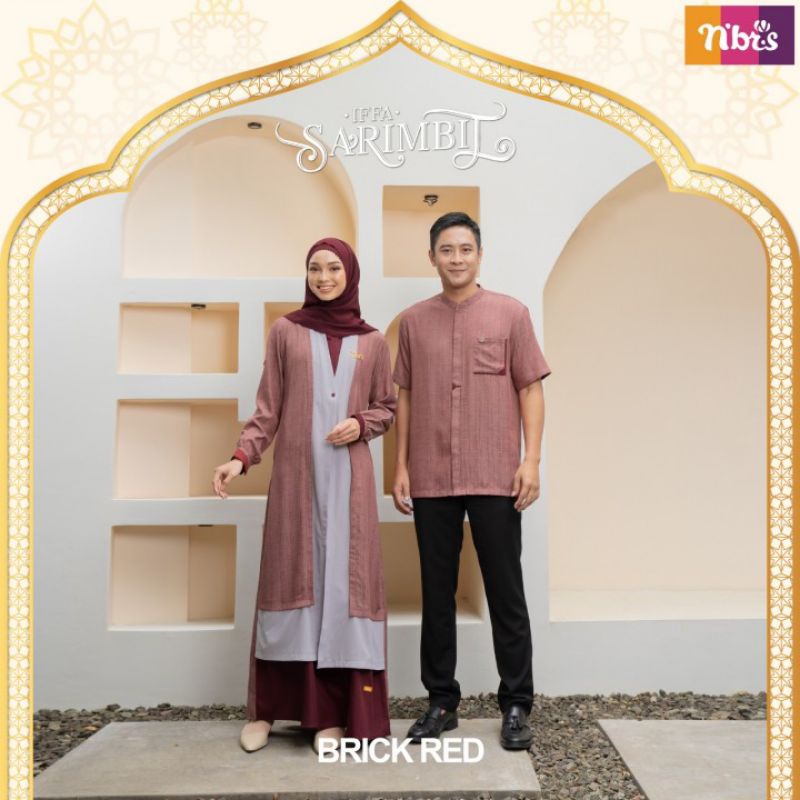 SARIMBIT NIBRAS IFFA BRICK RED SET COUPLE KELUARGA