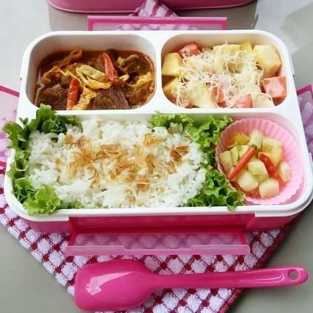 Lunch box kotak makan 3 sekat ANTI CAMPUR & BOCOR