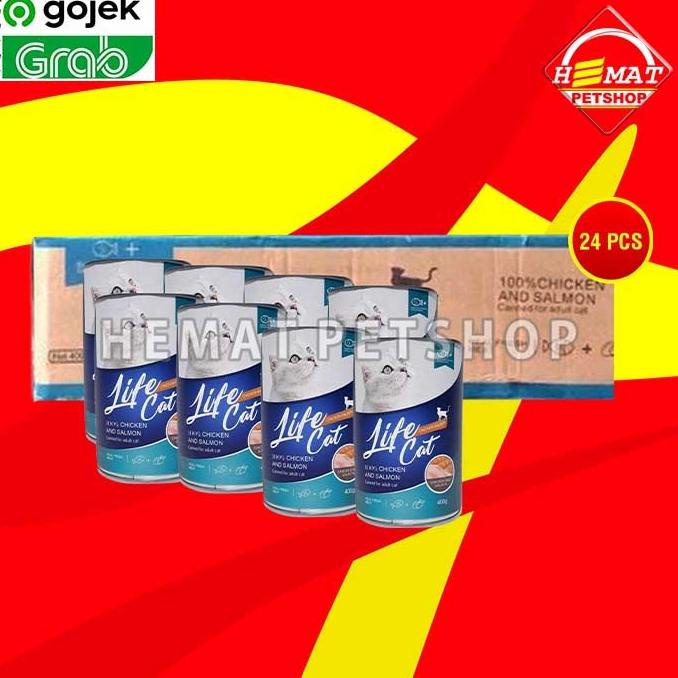 

Promo Gosend Makanan Kucing Wet Food Kaleng Life Cat Grosir Dus 24 PCS 400GR