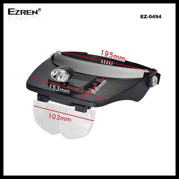 

Ezren Ez-0494 Light Head Magnifying Glass Kaca Pembesar Model Topi Led