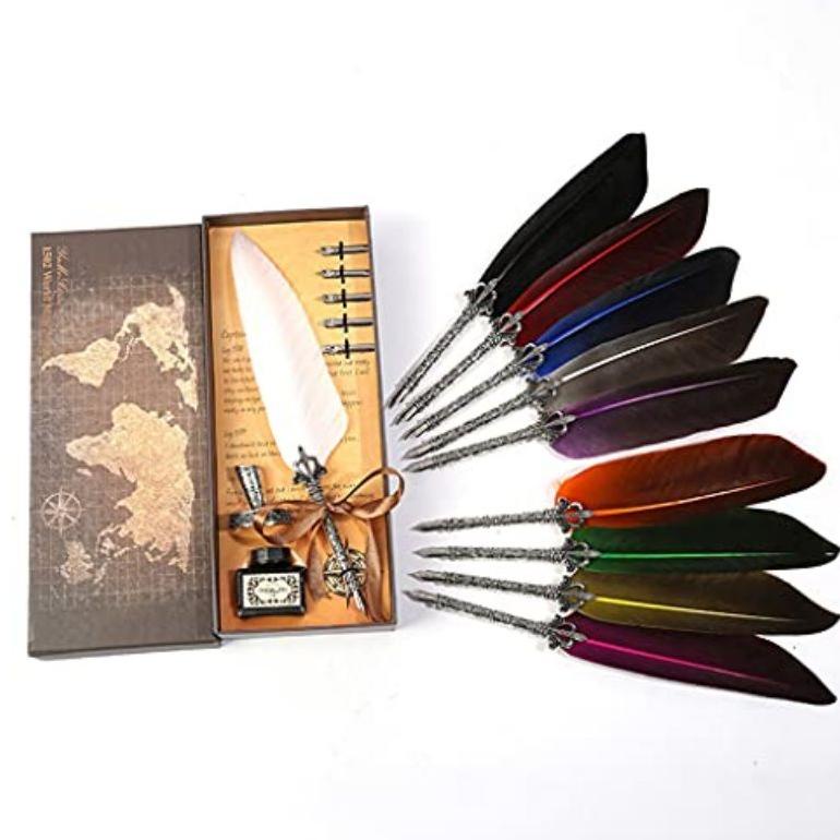 

Trending Pulpen Bulu Vintage Box Set Pena Bulu 6 Nibs Pena Fountain Kaligrafi Stainless