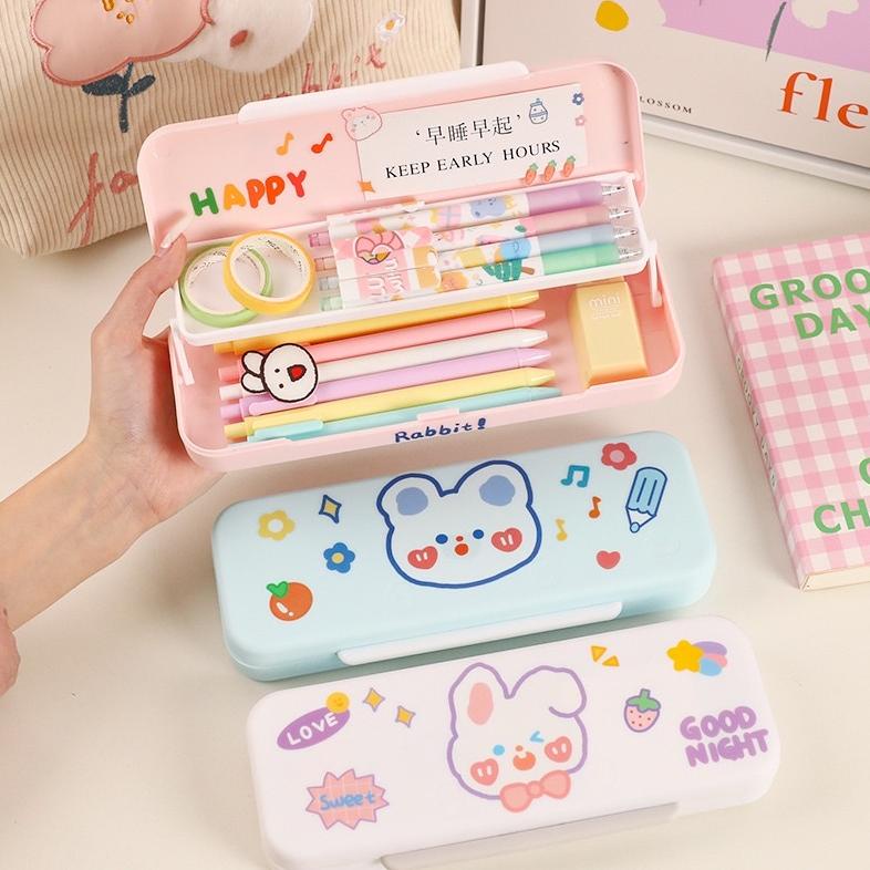 

Trending Kensho Kotak Is Pensil Minimalis Korea Tingkat Pencil Case Tepak Lucu Import/ Sticker/ Aesthetic / Cute