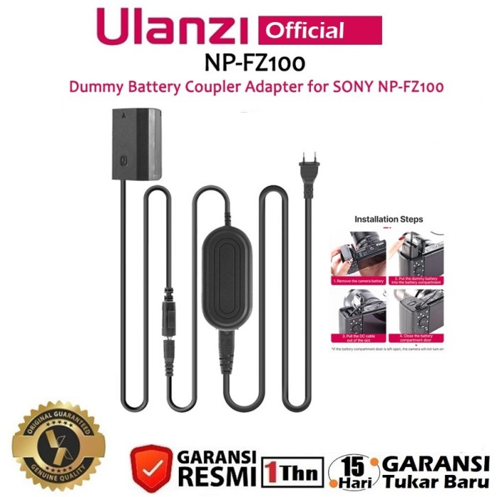 ULANZI NP-FZ100 DUMMY BATTERY COUPLER ADAPTER FOR SONY NP-FZ100