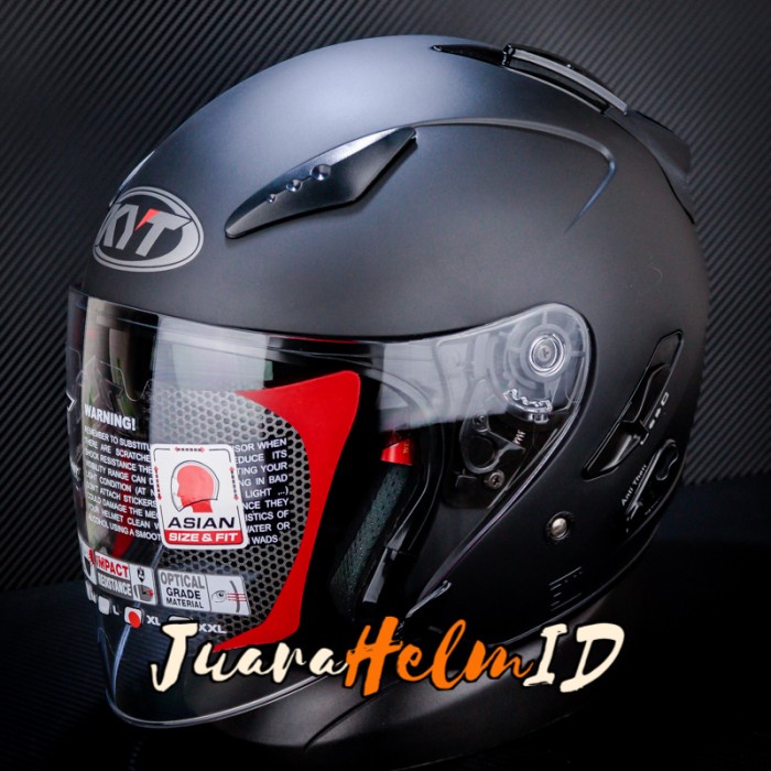 Terlaris Kyt Helm Galaxy Slide Flat R Visor / Black Doff / Double Visor