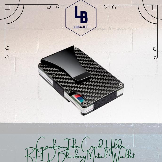 

Slim Carbon Fiber Credit Card Holder RFID Blocking Metal Wallet Clip