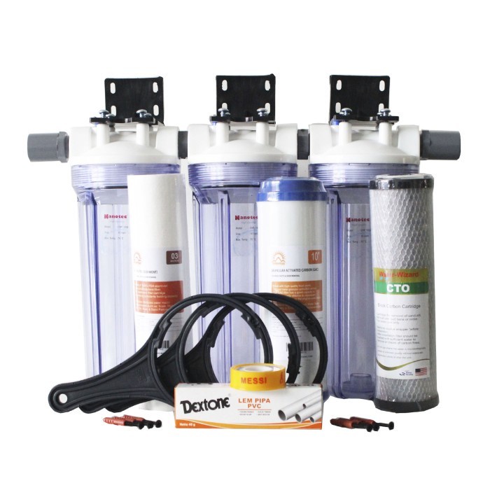 Terlaris Paket Filter Air Nanotec 3 Tahap Sgc/Filter Air Sumur/Filter Air Keruh