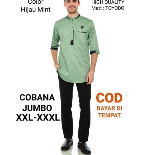 Spesial Terbaru Alburaq28 - Baju Koko Kurta Pakistan Jumbo / Big size XXL / XXXL Warna Sage Green Mo