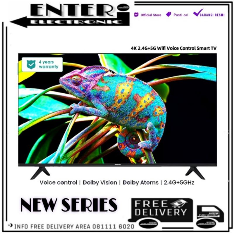 HISENSE LED SMART TV 50 55 INCH UHD 4K HDR ULTRA HD DOLBY VISION BEZELLESS HISENSE E6H 50E6H 55E6H