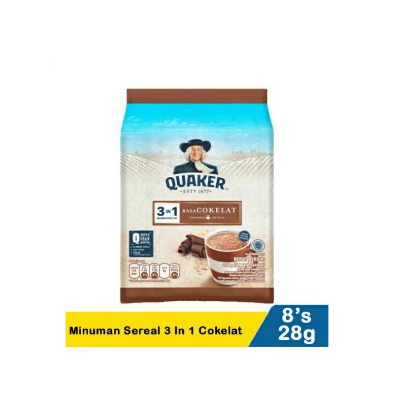 

Quaker Minuman Sereal 3 In 1 Cokelat 8X28G