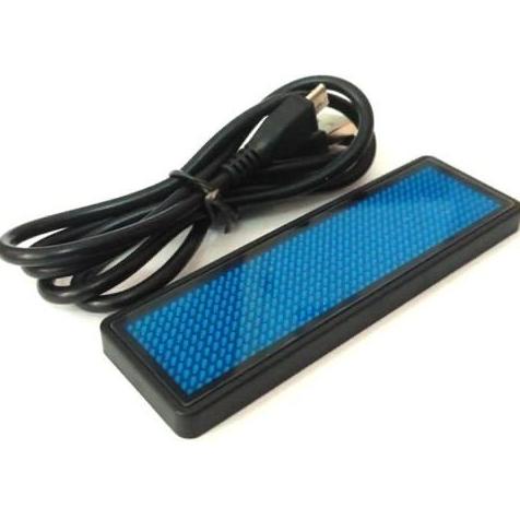 

Name Tag LED Running Text warna biru bisa request text