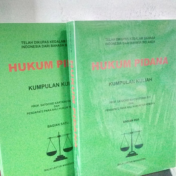 Diskon Spesial Hukum Pidana Kumpulan Kuliah Buku 1 & 2 By Prof.Satochid Karatanegara Terlaris