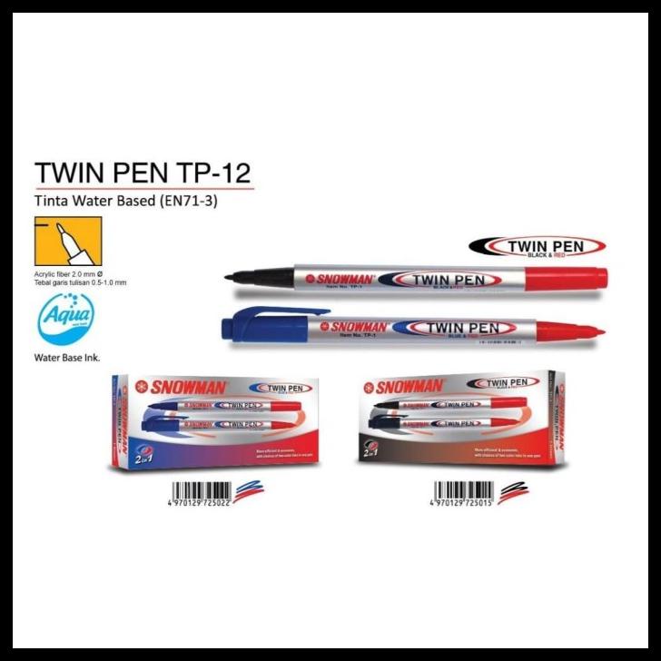 Spidol Snowman Twin Pen 2 Warna
