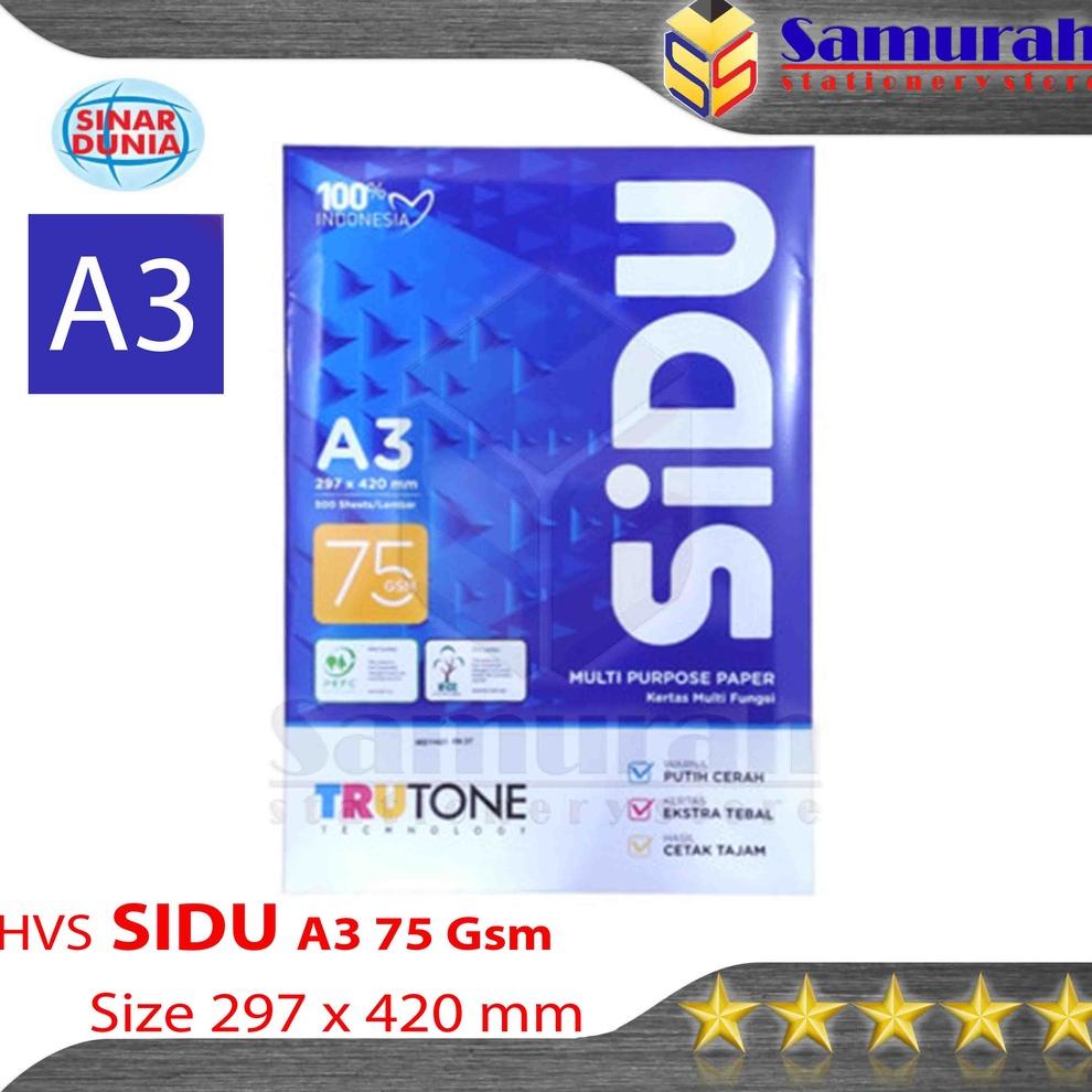 

Viral Kertas Hvs Sinar Dunia A3 75 Gsm / 1 Rim Hvs Sidu A3 75 Gram / Kertas Print Kantor Hvs Putih Sidu A3 75Gsm