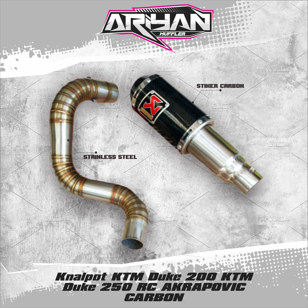 Knalpot KTM Duke 200 KTM Duke 250 RC AKRAPOVIC CARBON SE Ariyanmuffler