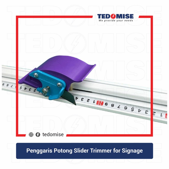 

Terlaris Penggaris Potong/Mistar Cutter/Slider Trimmer For Signage