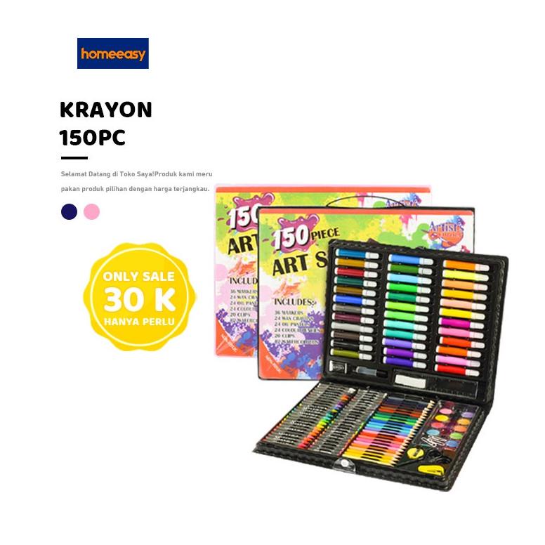 

Homeeasy Oil Pastel Crayon 150pcs crayon set pensil warna pena cat air 150 set kuas lukis krayon & pastel- CP4