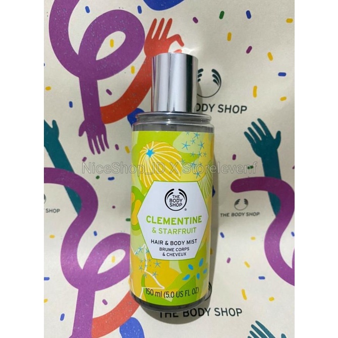 THE BODY SHOP CLEMENTINE AND STARFRUIT HAIR AND BODY MIST