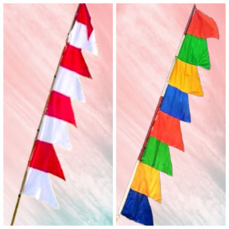 Umbul Umbul Bendera Merah Putih Polos / Umbul Umbul Bendera Warna Polos Zig Zag