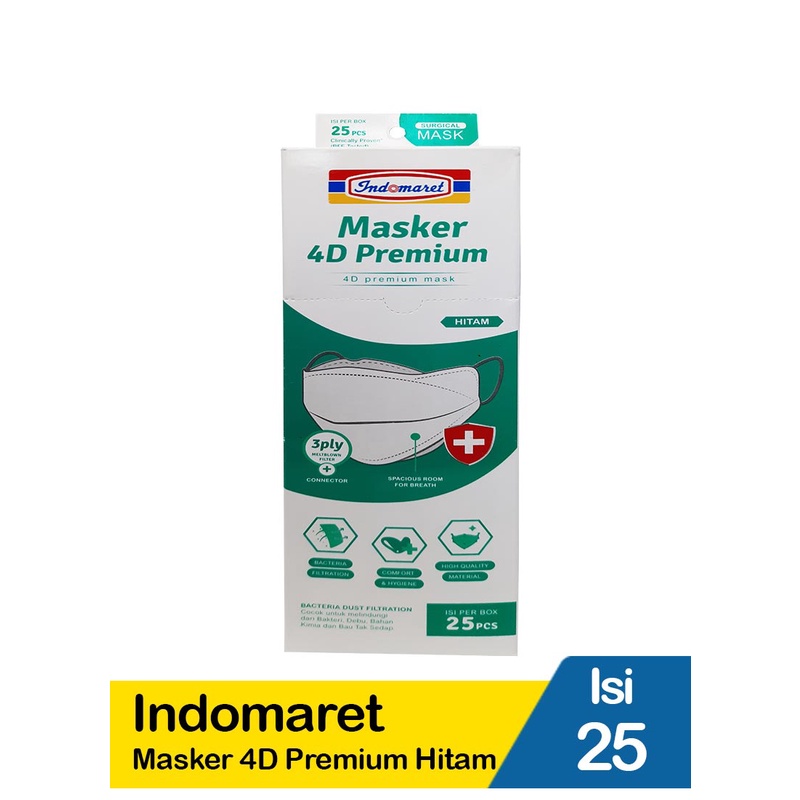Indomaret Masker 4D Premium 25'S Hitam