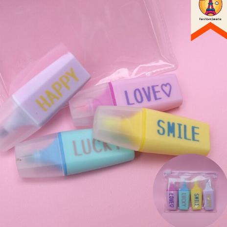 

zamj -19 Stabilo Mini Smile 1 Set Isi 4 Pcs Warna Pastel Murah Bagus Imut Smile Lucky Love Happy Positive Vibes Pastel Highlighter Fancy Best Gift Present For Birthday Event Souvenir Alat Tulis Kantor Sekolah Ready Grosir Kado Ulang Tahun READY COD ZNQ