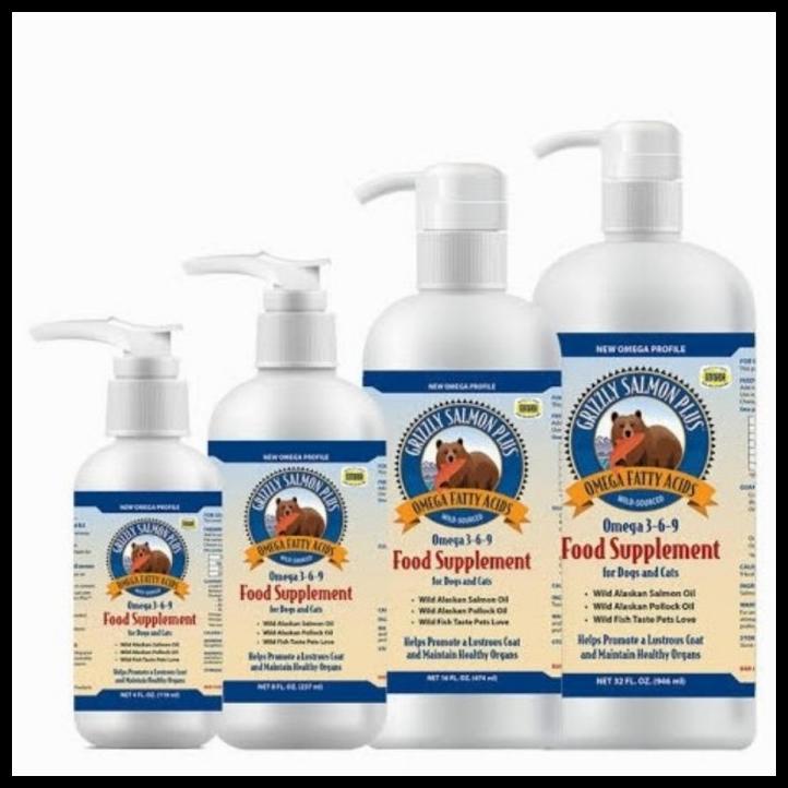 Grizzly Salmon Oil - Food Supplement Vitamin For Dogs & Cats - 16Oz