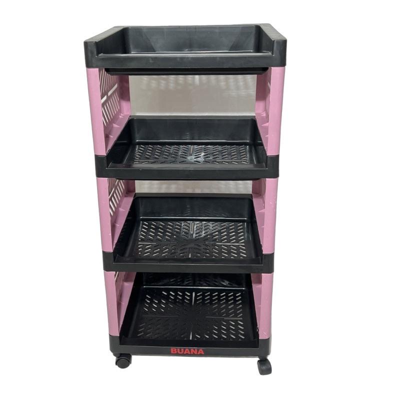 Rak plastik 4 susun Rak serbaguna 4 tingkat Rak yoyo 4 susun