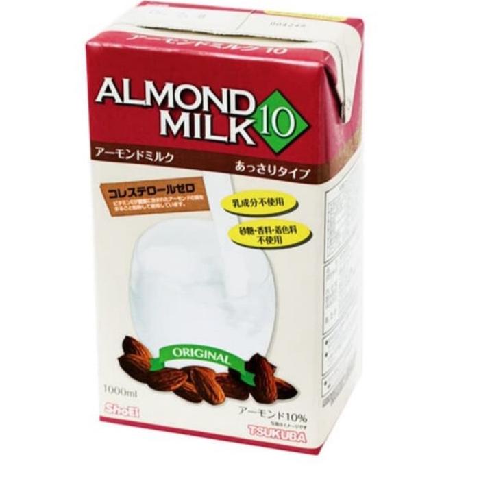 

Diskon⭐Susu almond 10 tsukuba shoei almond milk susu vegan 1 liter exp NOV 2023