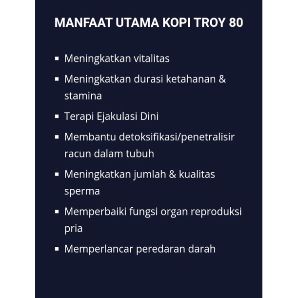 Kopi Troy 80 Rahasia Stamina Pria dewasa