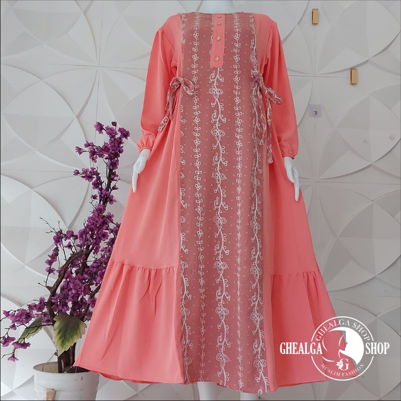 Gamis Kekinian Avika Lisa Desain Simple Mewah Terbaru