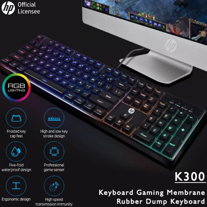 Keyboard Gaming / Gaming Keyboard HP K300 - RGB Membrane Keyboard USB