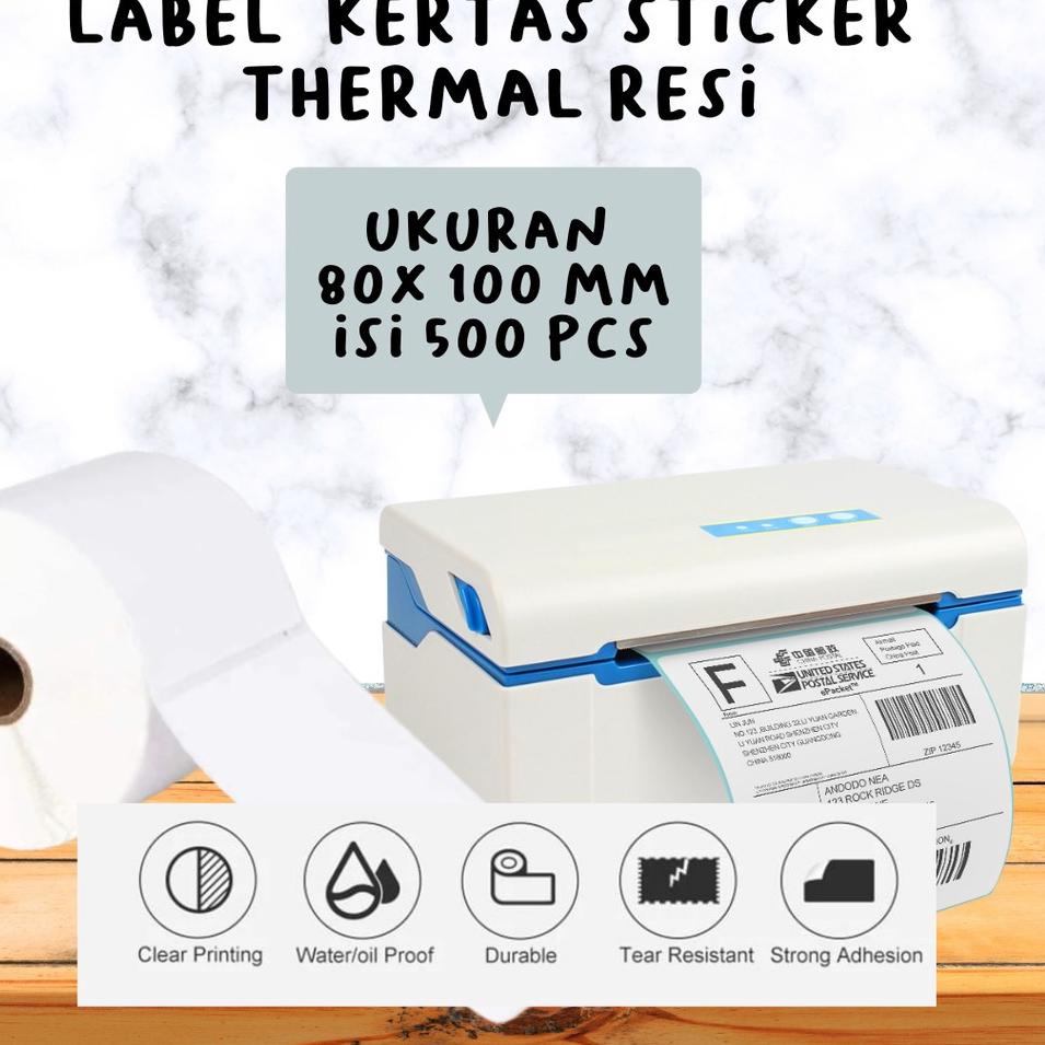 

New Update LABEL THERMAL 80 X 100 mm KERTAS STICKER DIRECT THERMAL 80x100 mm