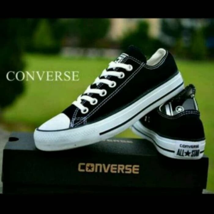 Terlaris Sepatu Ukuran 47 46 45 Converse Hitam Low Pria