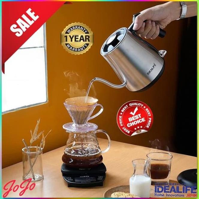 Teko Listrik/ Pemanas Air/ Teko Kopi Listrik Leher Angsa Idealife Yusmadell
