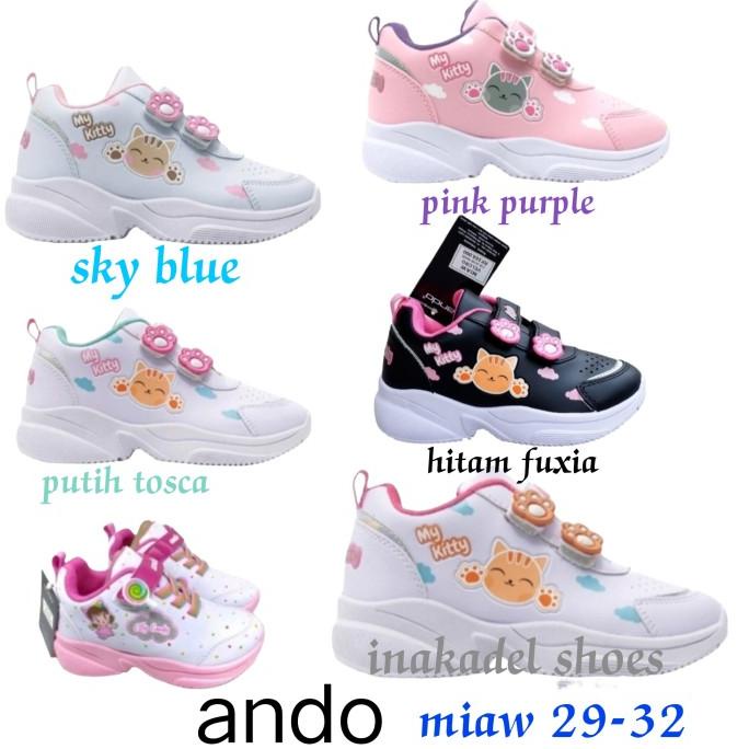 sepatu anak perempuan original ando miaw candy paud tk