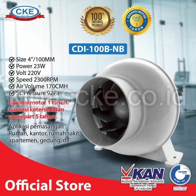 Duct Inline Cke Cdi-100B-Nb 4 Inch Inline Fan Duct Fan Blower Hisap